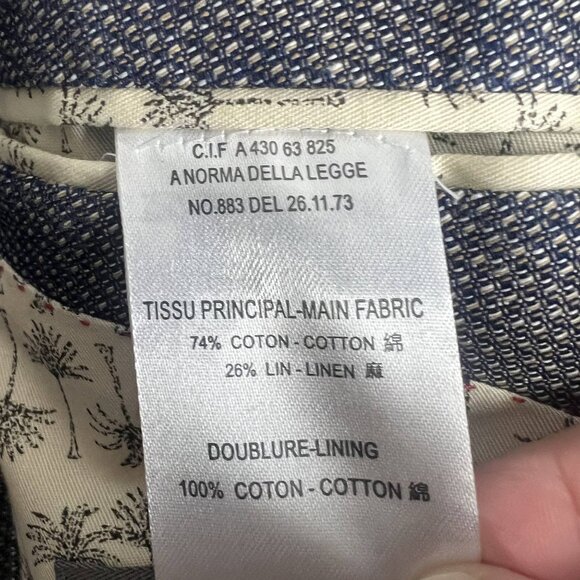 Cotelac elbow patch cotton linen tweed blazer lightweight men's suit jacket FR50 - Picture 8 of 9